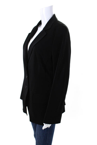 Strenesse Gabriele Strehle Women's Collared Two Button Jacket Black Size 12