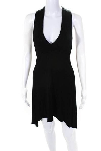 Robin Piccone Women's Sleeveless V-Neck Asymmetric Swing Dress Black Size S