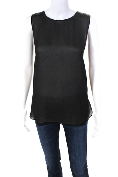 Vince Women's Sleeveless Silk Lined Blouse Black Size S