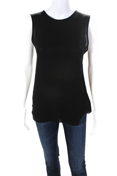 Theory Women's Sleeveless Silk Tank Blouse Black Size S
