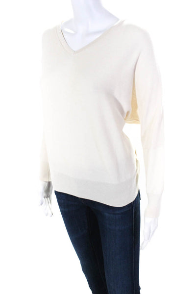 Ba&Sh Women's Dolman Sleeve Back Button Up V-Neck Knit Blouse Beige Size 0