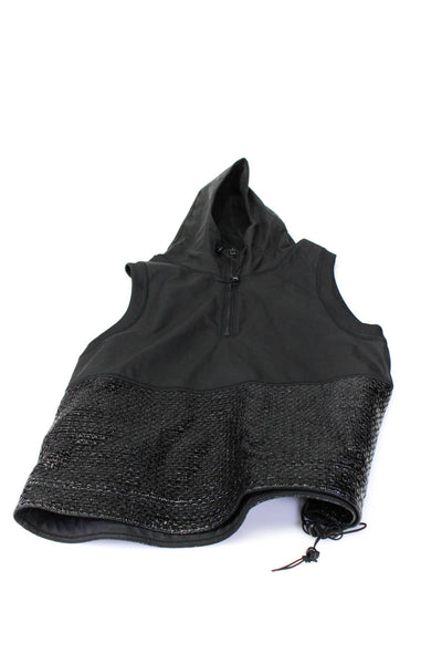 Zara Womens Dress Black Sleeveless Half Zip Hoodie Top Size M S lot 2