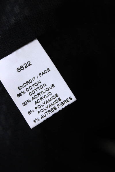 Edward Achour Womens Short Sleeved Open Front Bolero Jacket White Black Size 34