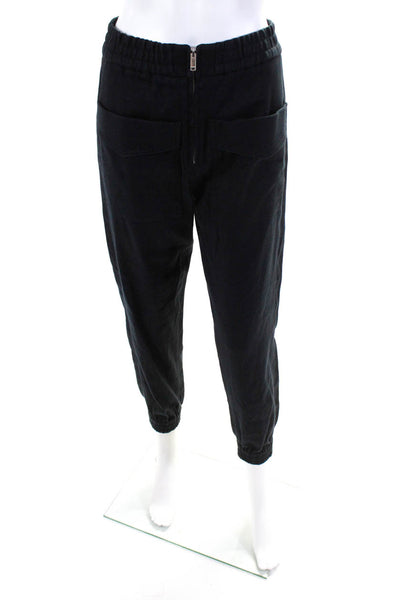 Dondup Women's Elastic Waist Zip Up Jogger Pant Black Size 26