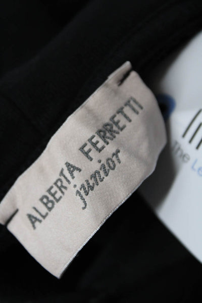 Alberta Ferretti Girls Long Sleeve Cotton Logo Pullover Hoodie Black Size 4Y