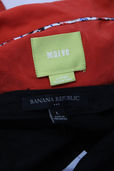 Maeve Anthropologie Banana Republic Womens Tank Tops Red Black Size Large Lot 2