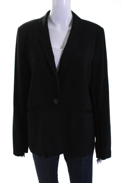 Greylin Anthropologie Womens Single Button Blazer Jacket Black Size Large