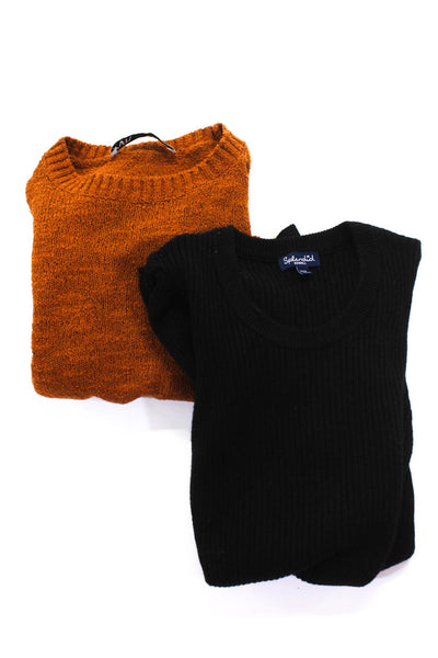 Zara Splendid Womens Round Neck Balloon Sleeve Sweater Orange Size S XS Lot 2