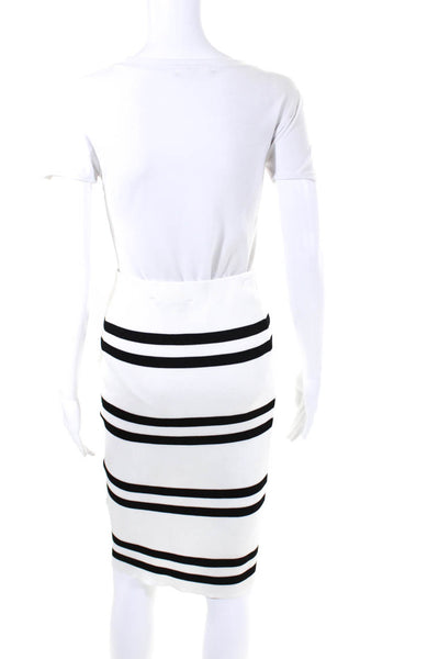 Cameo Womens Striped Pencil Skirt White Black Size Small