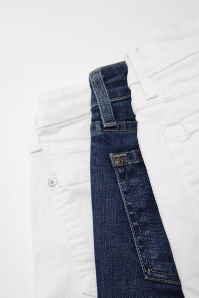7 For All Mankind Frame Vince Womens Jeans White Blue Size 26 24 Lot 3