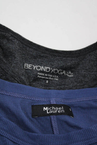 Michael Lauren Beyond Yoga Womens Shirts Blue Gray Size Small Lot 2