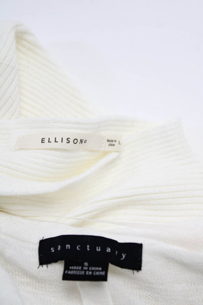 Sanctuary Ellison Womens Knotted Hem Knit Tops Sweater White Size S L Lot 2
