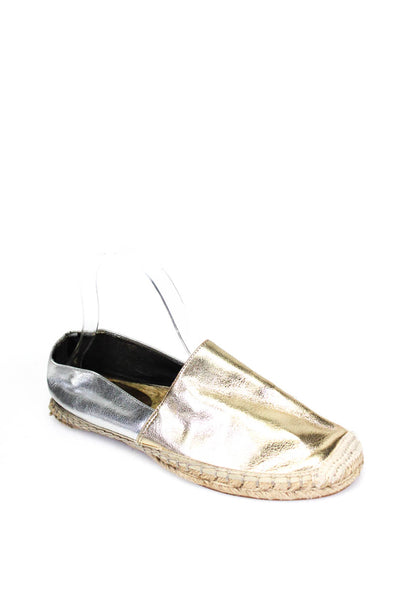 Rebecca Minkoff Womens Metallic Silver Gold Color Block Loafer Shoes Size 8.5M