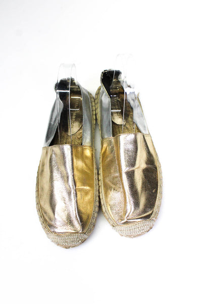 Rebecca Minkoff Womens Metallic Silver Gold Color Block Loafer Shoes Size 8.5M