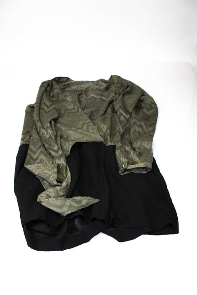 Zara Woman Ikks Women Womens Jumpsuit Wrap Romper Black Green Size M 42 Lot 2