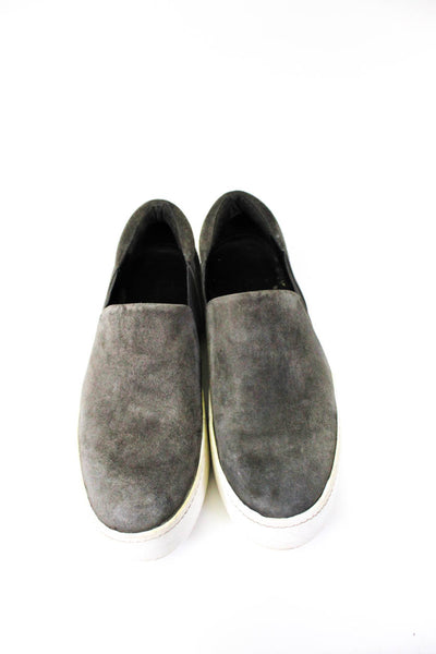 Vince Women's Suede Platform Slip On Sneaker Shoes Gray Size 6.5