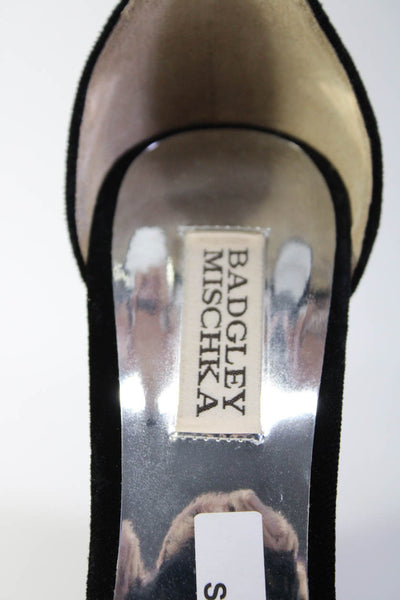 Badgley Mischka Womens Ankle Strap Velvet Platform Sandals Black Size 9