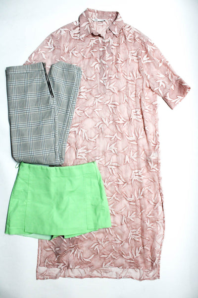 Zara Womens Plaid Dress Pants Skort Dress Multi Colored Size Small Lot 3