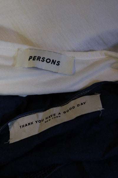 Thank You Have A Good Day Perons Womens Dresses White Blue Size Large Lot 2