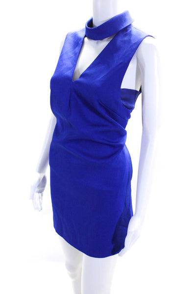 C/MEO Collective Womens Sleeveless Key Hole Neck Shift Dress Blue Size Medium