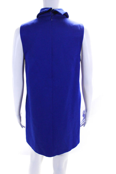 C/MEO Collective Womens Sleeveless Key Hole Neck Shift Dress Blue Size Medium