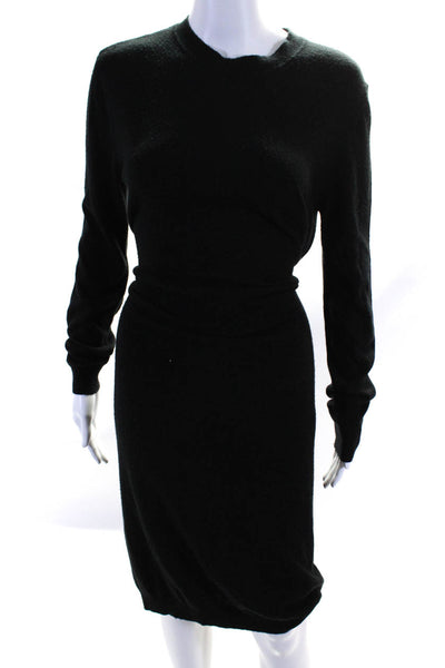 Mustard Seed Womens Angora Long Sleeve Sweater Dress Black Size Small
