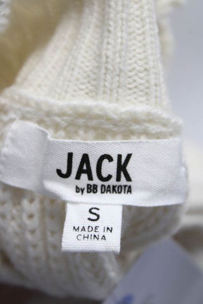 Jack by BB DAKOTA Women's Mock Neck Cut Out Pullover Sweater Ivory Size S
