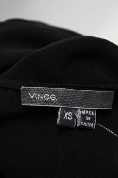 Vince Women's Scoop Neck Silk Tank Top Blouse Black Size XS