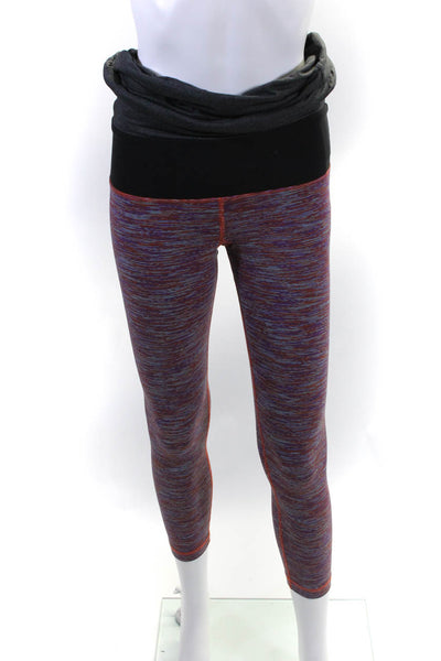 Lululemon Women's Printed Ankle Leggings Tank Top Set Purple Size 6