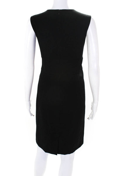 Max Mara Women's Round Neck Sleeveless A-Line Midi Dress Black Size 10