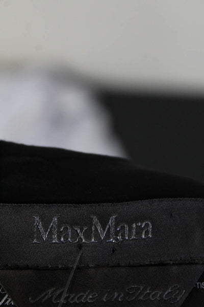 Max Mara Women's Round Neck Sleeveless A-Line Midi Dress Black Size 10