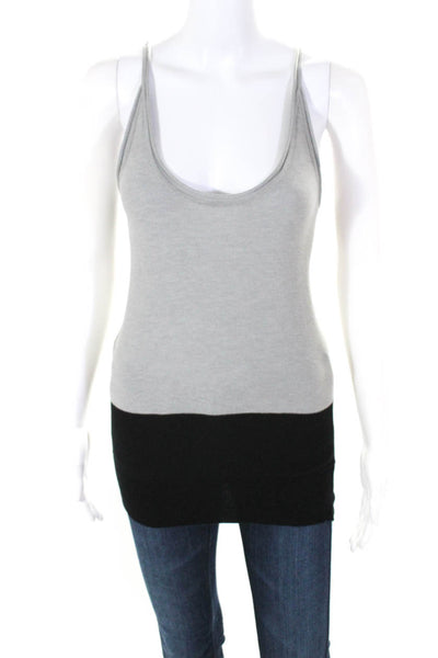 T Alexander Wang Womens Sleeveless Sweater Gray Black Size Small