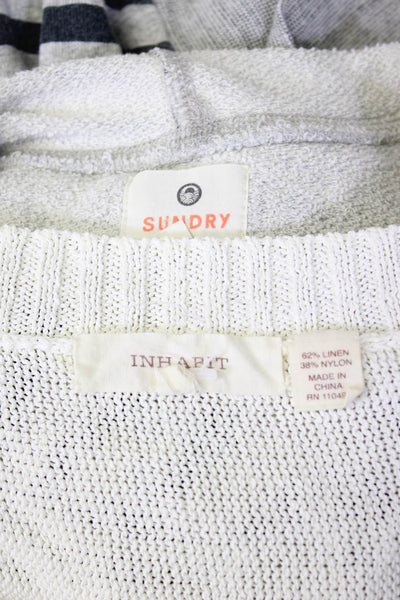 Inhabit Sundry Womens White Open Back Long Sleeve Sweater Top Size S 0 lot 2