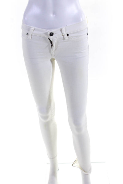 AllSaints Spitalfields Womens Solid White Mid-Rise Skinny Jeans Size 24