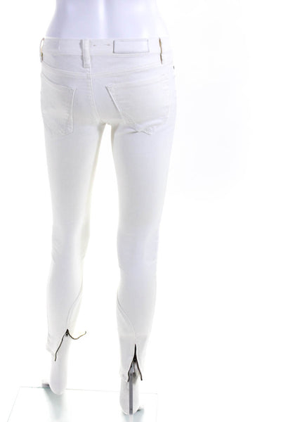 AllSaints Spitalfields Womens Solid White Mid-Rise Skinny Jeans Size 24