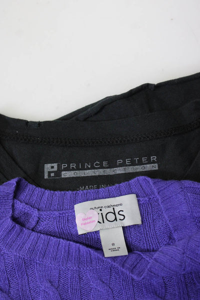 Autumn Cashmere Kids Prince Peter Tractr Girls Sweater Purple Size 8 L Lot 4