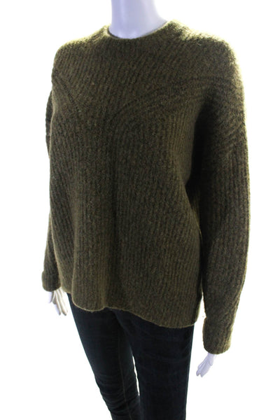 Madewell Womens Wool Long Sleeve Round Neck Pullover Sweater Top Green Size S