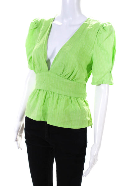 Moon River Womens Lime Pinstripe Top Size 0 12438724