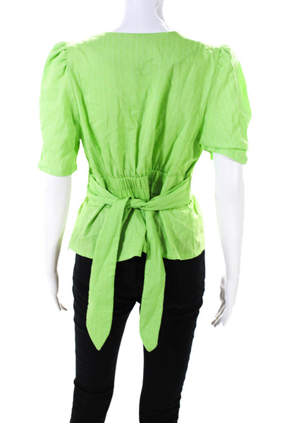 Moon River Womens Lime Pinstripe Top Size 2 12438726