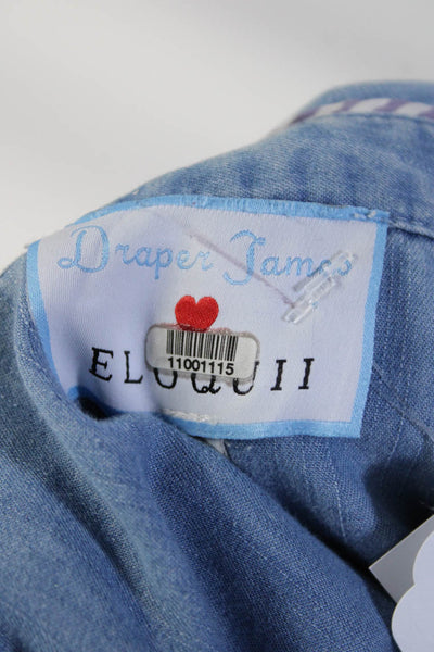 Draper James X ELOQUII Womens Cold Shoulder Button Down Size 14 11001127