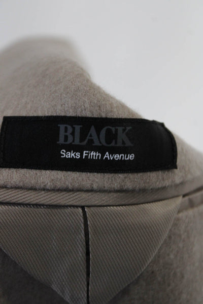 Black Saks Fifth Avenue Men's Slim Fit Cashmere Blazer Jacket Beige Size 42S