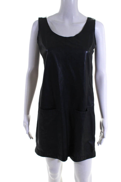 Vince Women's Scoop Neck Sleeveless Pockets A-Line Mini Dress Gray Size 2