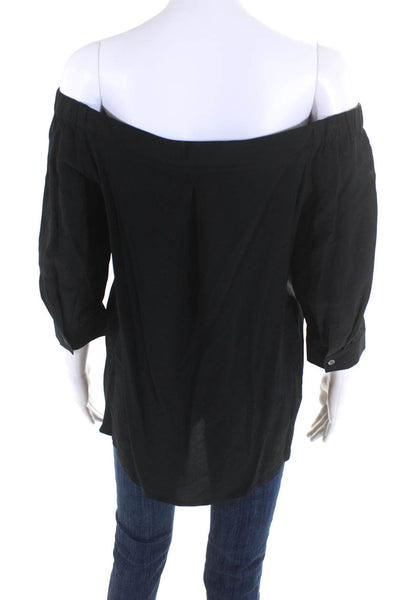 Theory Women's Off The Shoulder Blouse Black Size M