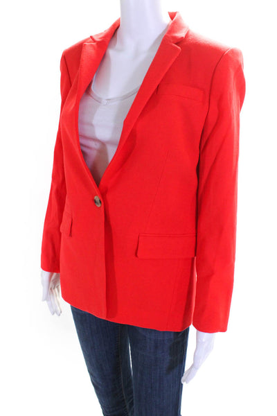 J Crew Women's Collar Long Sleeves Line One Button Blazer Red Size 6