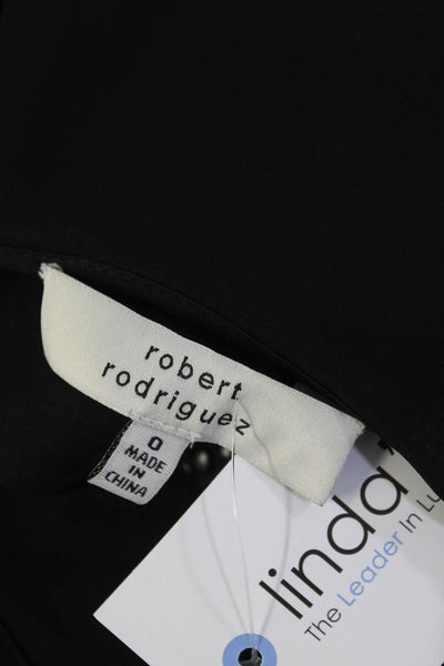 Robert Rodriguez Womens Studded Rhinestone Sleeveless Top Blouse Black Size 0
