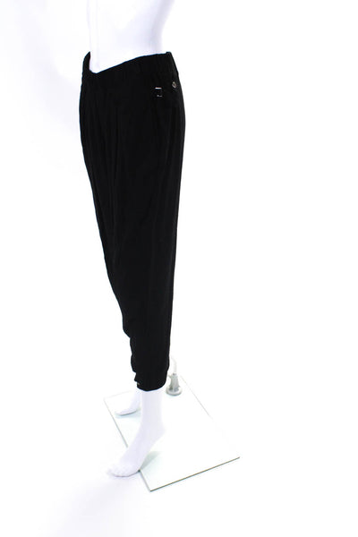 Helmut Lang Womens Mid Rise Elastic Waist Slim Leg Pants Black Size 0