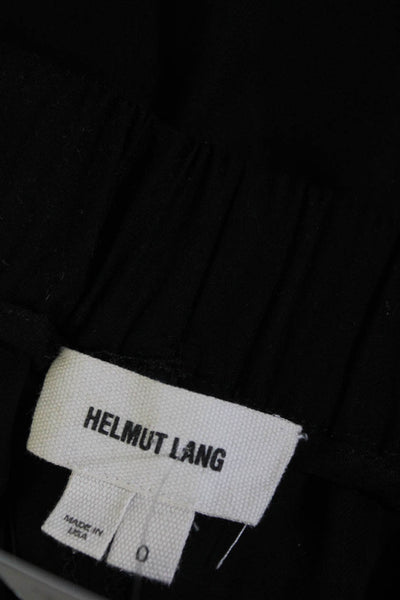 Helmut Lang Womens Mid Rise Elastic Waist Slim Leg Pants Black Size 0