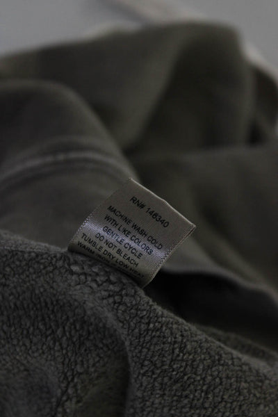 Amo Womens Cotton Cut Off Sleeve Drawstring Hooded Sweatshirt Top Gray Size XS