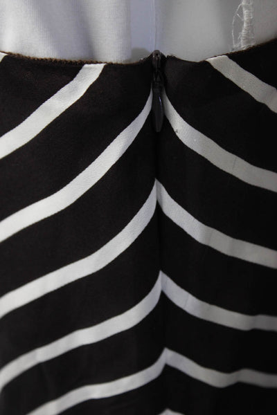 Ralph Lauren Purple Label Womens Striped Print Zipped Maxi Skirt Brown Size 8