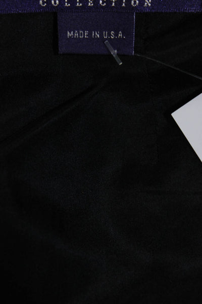 Ralph Lauren Purple Label Womens Silk Check Print Zipped Midi Skirt Black Size 8